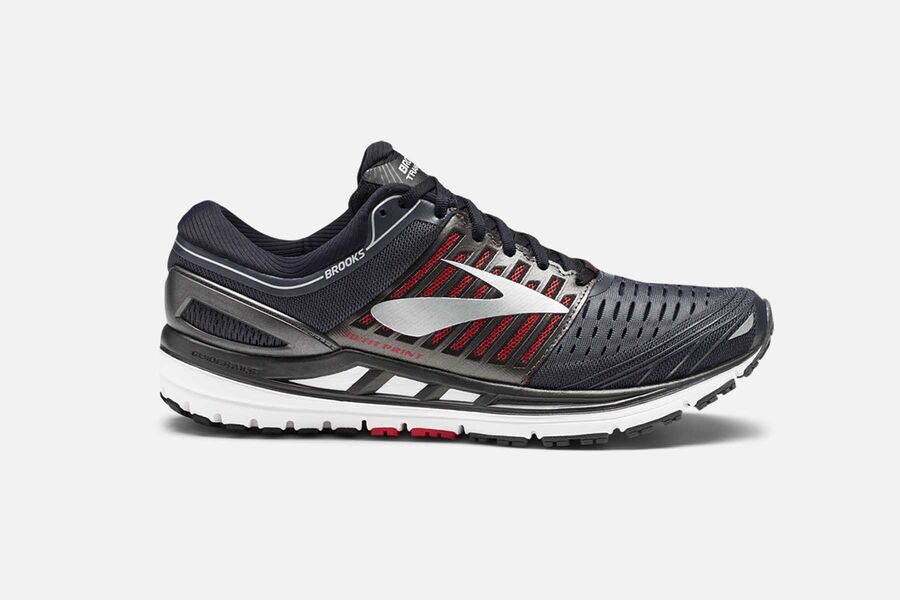 Brooks Transcend 5 Mens UK - Road Running Shoes - Navy/Silver/Red 85-UPFICN